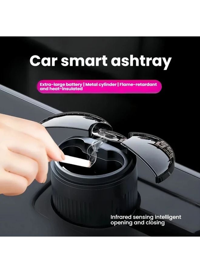 Infrared Sensing Black Car Ashtray Touch Open Close Smoke Tray Gift for Men - Image 3